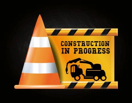 Construction in progress design Illustrazione stock