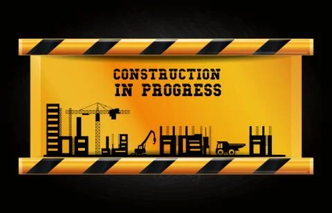 Construction in progress design Stock Illustration