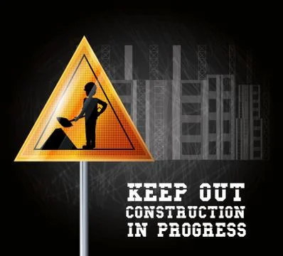 Construction in progress design Stock Illustration