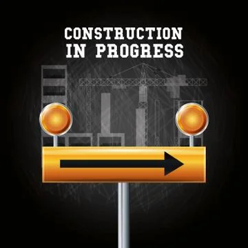 Construction in progress design 스톡 일러스트
