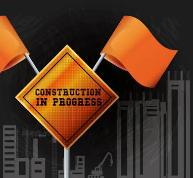 Construction in progress design Stock Illustration