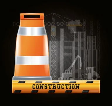 Construction in progress design Stock Illustration