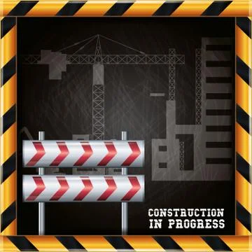 Construction in progress design Illustrazione stock