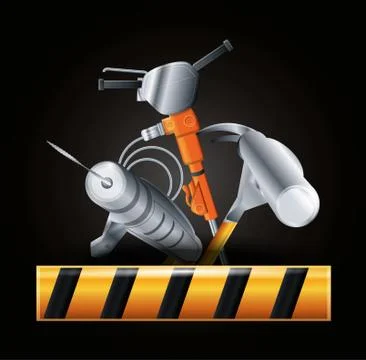 Construction in progress design Stock Illustration