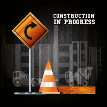 Construction in progress design Stock Illustration