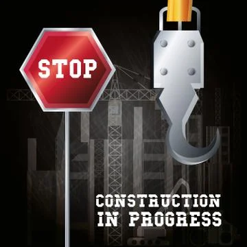 Construction in progress design 스톡 일러스트