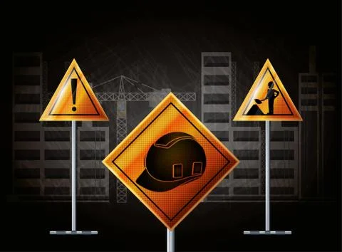 Construction in progress design Stock Illustration