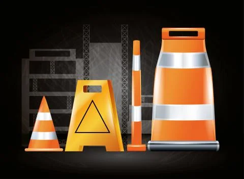 Construction in progress design Illustrazione stock