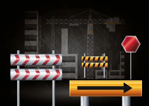 Construction in progress design Stock Illustration