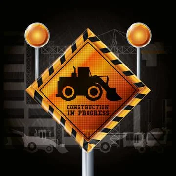 Construction in progress design Stock Illustration