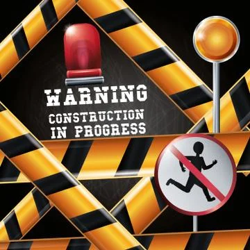 Construction in progress design Stock Illustration