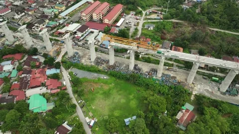 Construction Progress of Gombak Infrastructure Development Area Stock Footage 320752366