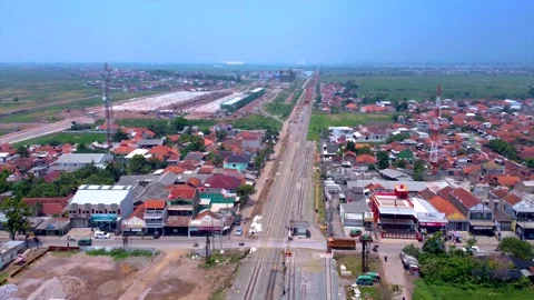 Construction Progress of Rancaekek Railway Station for Double Track Development Stock Footage 169001248