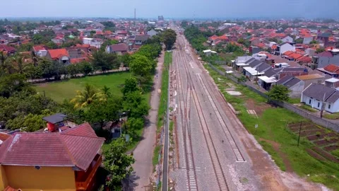 Construction Progress of Rancaekek Railway Station for Double Track Development Stock Footage 169004199