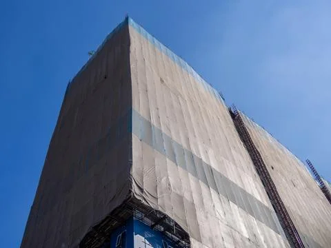 Construction progress update urban site clear sky low angle building develo.. 写真素材