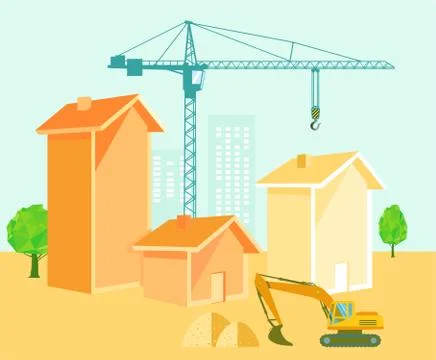 Construction project building Stock Illustration