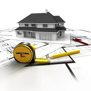 Construction project completion Stock Illustration