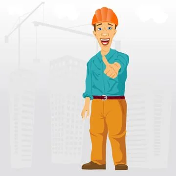 Construction project engineer giving thumbs up Stock-Illustration
