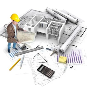 Construction project, general view Stock Illustration