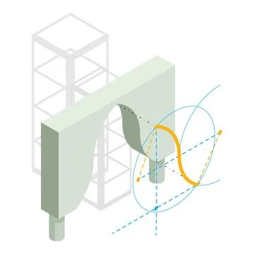 Construction project icon isometric vector. Arch project and building frame icon Ilustración de archivo