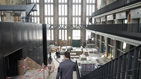 Construction project manager supervising a historic interior renovation Stock Footage 336726769