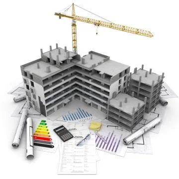 Construction project overview Stock Illustration