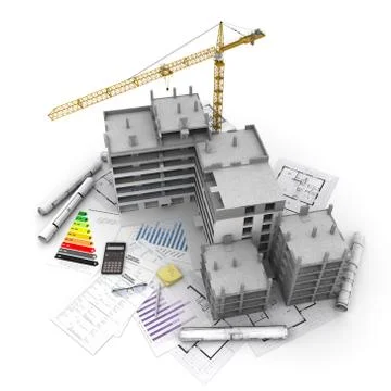 Construction project overview Stock Illustration