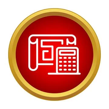 Construction project planning and cost calculation icon Stock Illustration