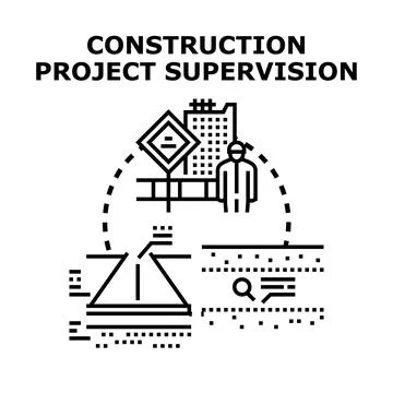 Construction project supervision and quality control concept Stock Illustration