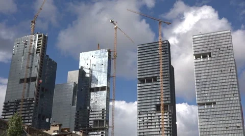 A construction project timelapse with fast moving clouds Video stock 56611280