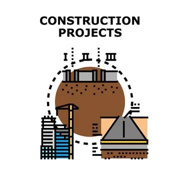Construction projects development planning and engineering concept 库存插图