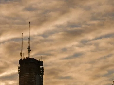 Construction projects viewed from Home of the Arts, Gold Coast. Foto stock
