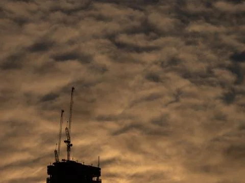 Construction projects viewed from Home of the Arts, Gold Coast. Foto stock