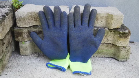 Construction protective working gloves, static shot. Stock Footage 133610855