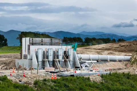 Construction pump site Stock Photos