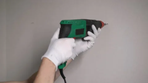 Construction puncher. Professional green electric perforator drill. 스톡 동영상 170309341