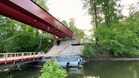 Construction of the Purple Line metro station in Maryland Stock Footage 133021853