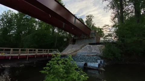 Construction of the Purple Line metro station in Maryland Stock Footage 133022326