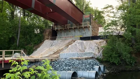 Construction of the Purple Line metro station in Maryland Stock Footage 133022516