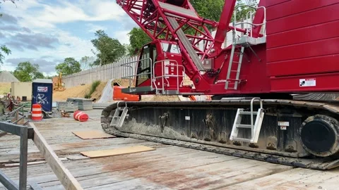 Construction of the Purple Line metro station in Maryland Stock Footage 133022716
