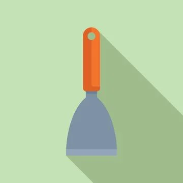 Construction putty knife spreading plaster with a wooden handle Illustration