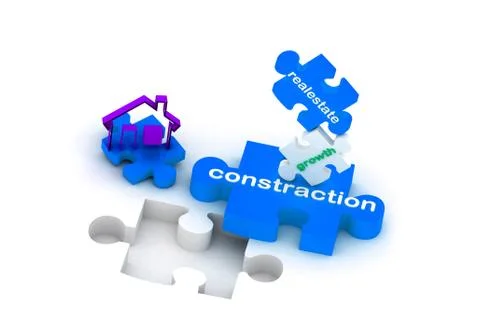 Construction puzzles Illustrazione stock