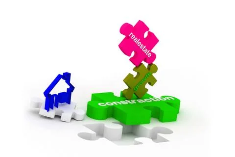 Construction puzzles Stock Illustration