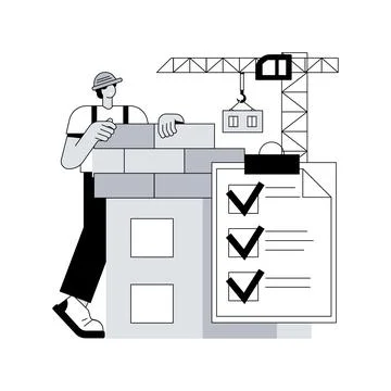 Construction quality control abstract concept vector illustration. Stock Illustration