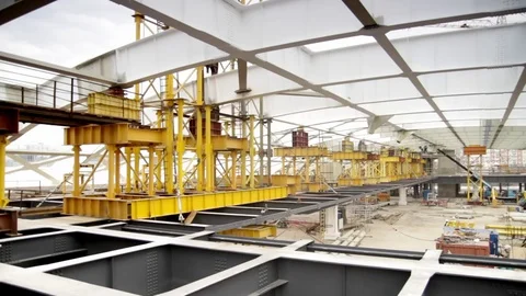 Construction of the railway station in Adler Stock Footage 75228137