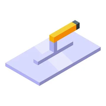 Construction rectangular trowel spreading concrete plaster Illustration