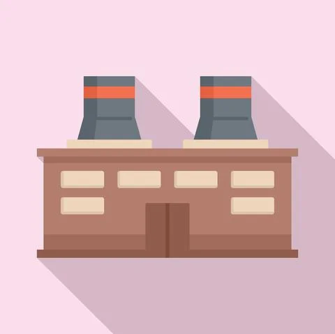 Construction recycle factory icon, flat style Illustrazione stock