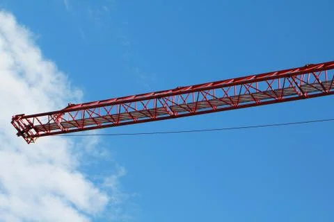 Construction  red crane Stock Photos