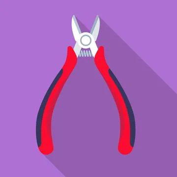 Construction red pliers for cutting the cable. Stock Illustration