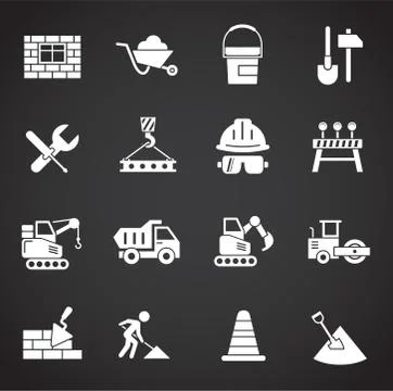 Construction related icons set on background for graphic and web design Stock Illustration